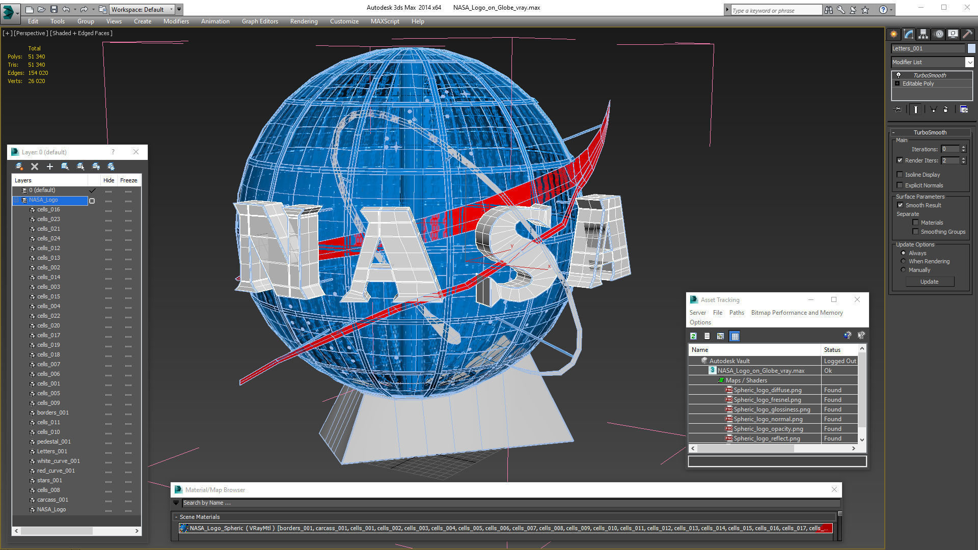 NASA Logo on Globe 3D model_16