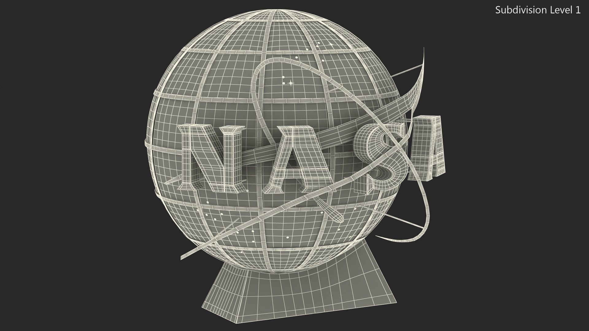 NASA Logo on Globe 3D model_13