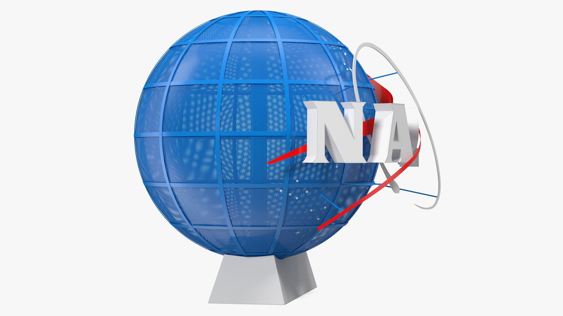 NASA Logo on Globe 3D model_7