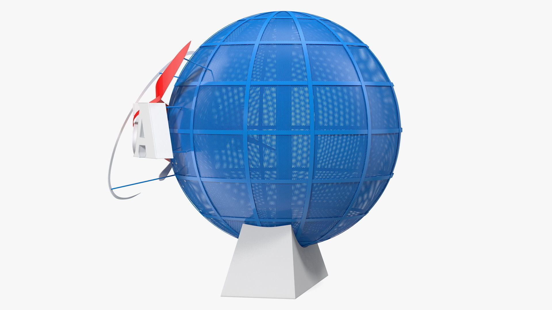 NASA Logo on Globe 3D model_5
