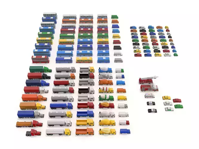 Cartoon Vehicle Pack - 145 Colors