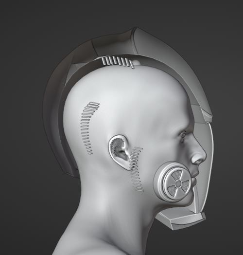 sci-fi helmet 3D model_21
