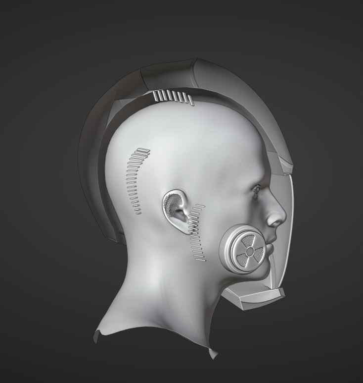 sci-fi helmet 3D model_6