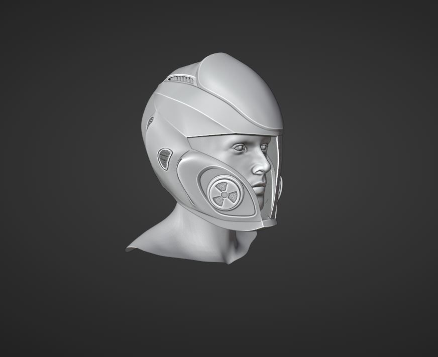 sci-fi helmet 3D model_22