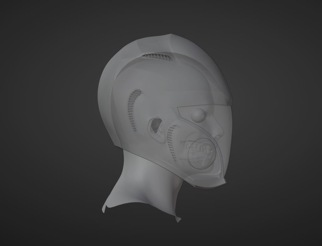sci-fi helmet 3D model_4