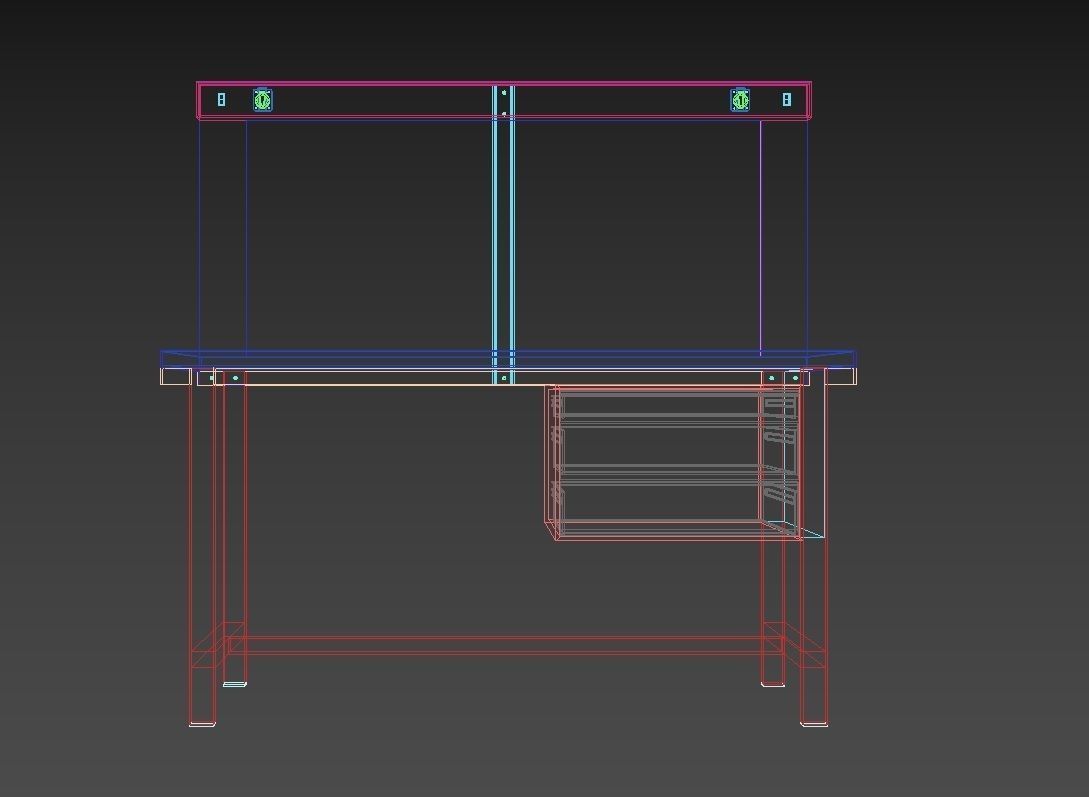 Workshop Workbench  With Panel 3D model_13
