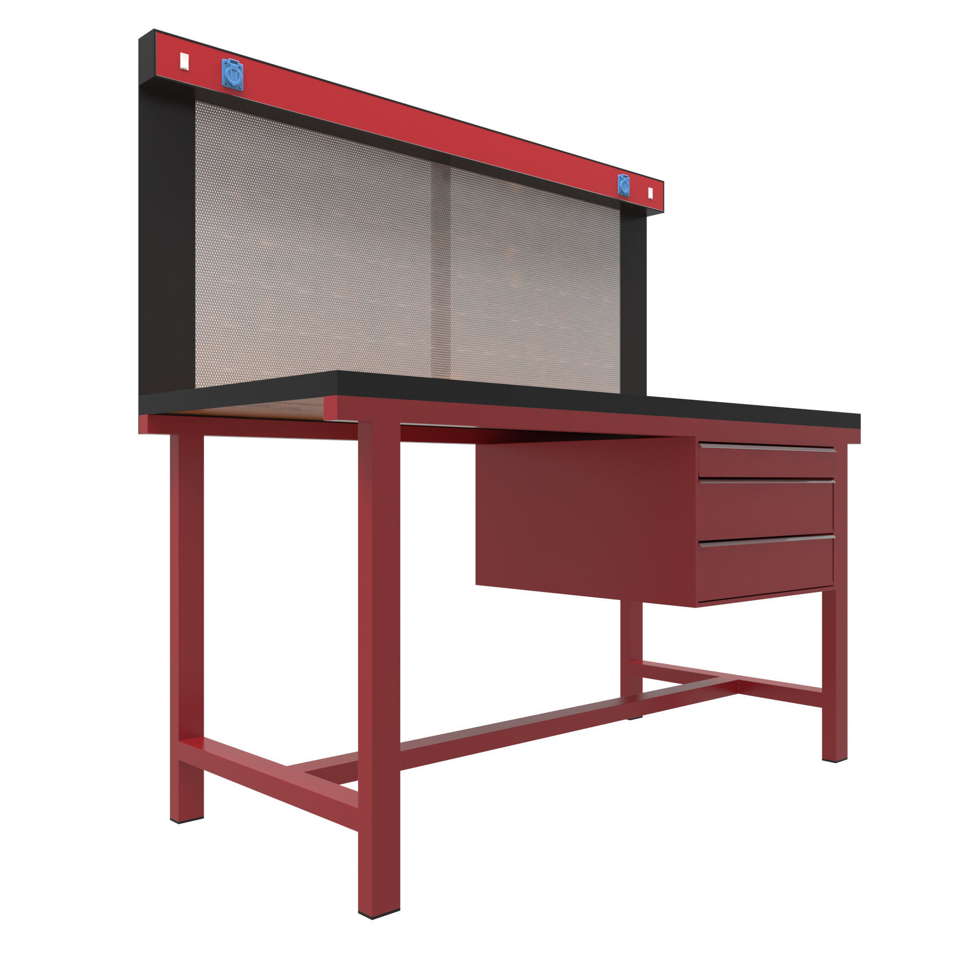 Workshop Workbench  With Panel 3D model_5