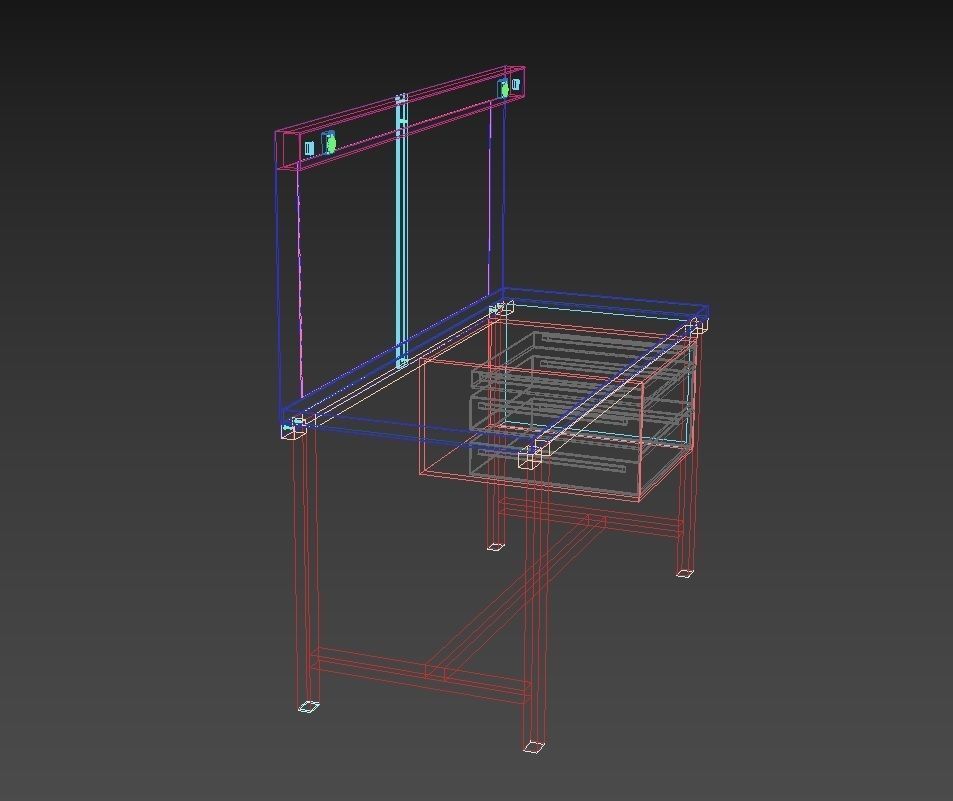 Workshop Workbench  With Panel 3D model_11