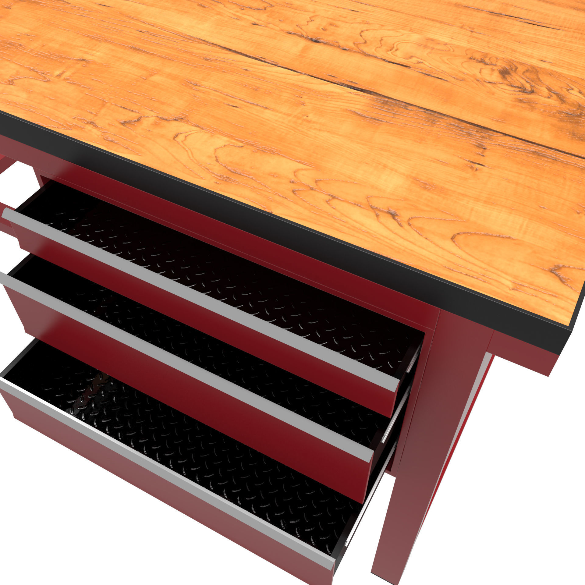 Workshop Workbench  With Panel 3D model_4