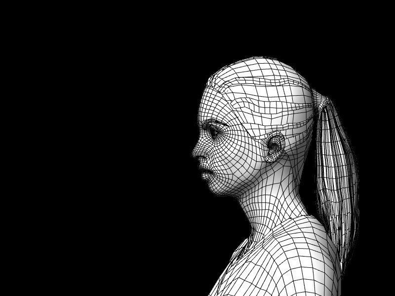 Female model woman background Low-poly 3D model_2