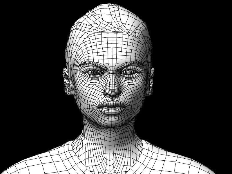 Female model woman background Low-poly 3D model_1