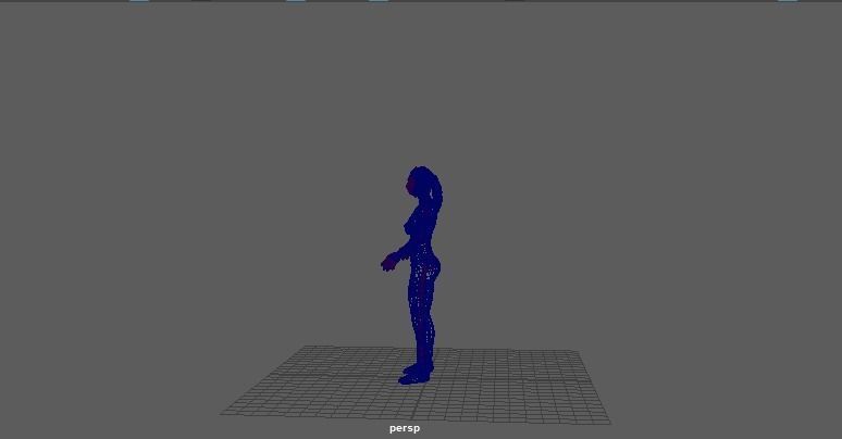 Female model woman background Low-poly 3D model_3