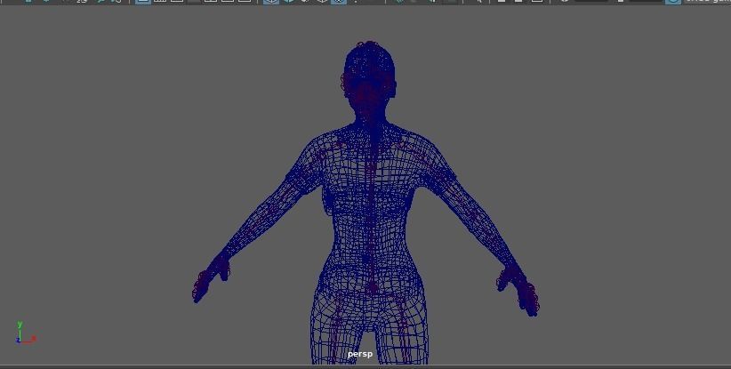 Female model woman background Low-poly 3D model_4