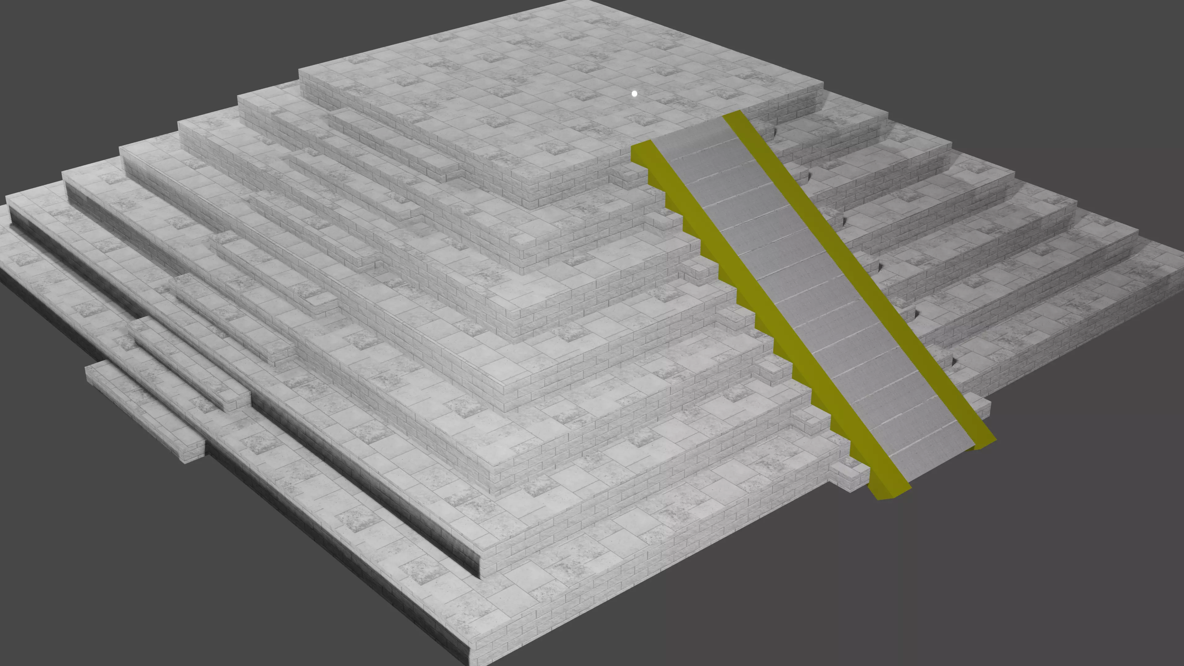 Pyramid with steps Free low-poly 3D model_0