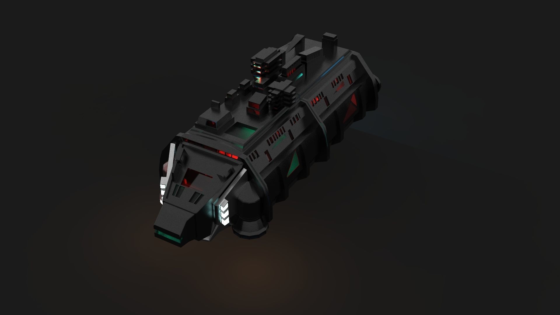 Cargo Space ship Carrier Free low-poly 3D model_5