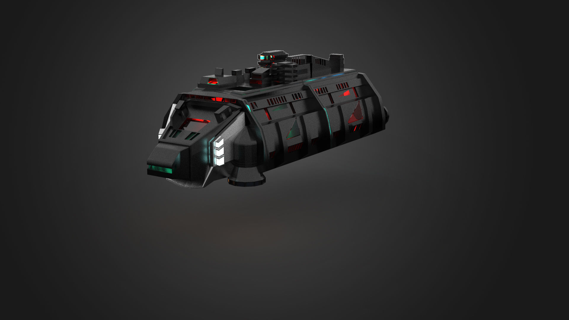 Cargo Space ship Carrier Free low-poly 3D model_4