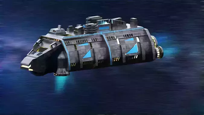 Cargo Space ship Carrier Free low-poly 3D model Cargo Space ship Carrier Free low-poly 3D model