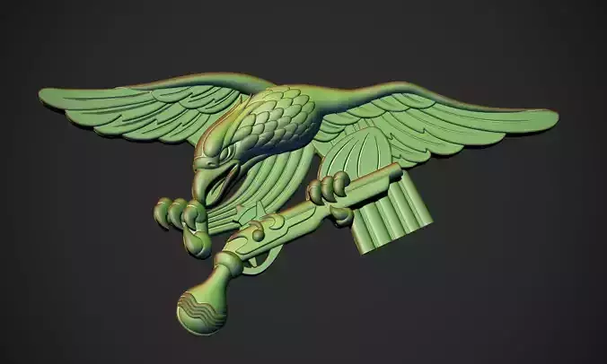 Eagle with Shotgun 3D print model