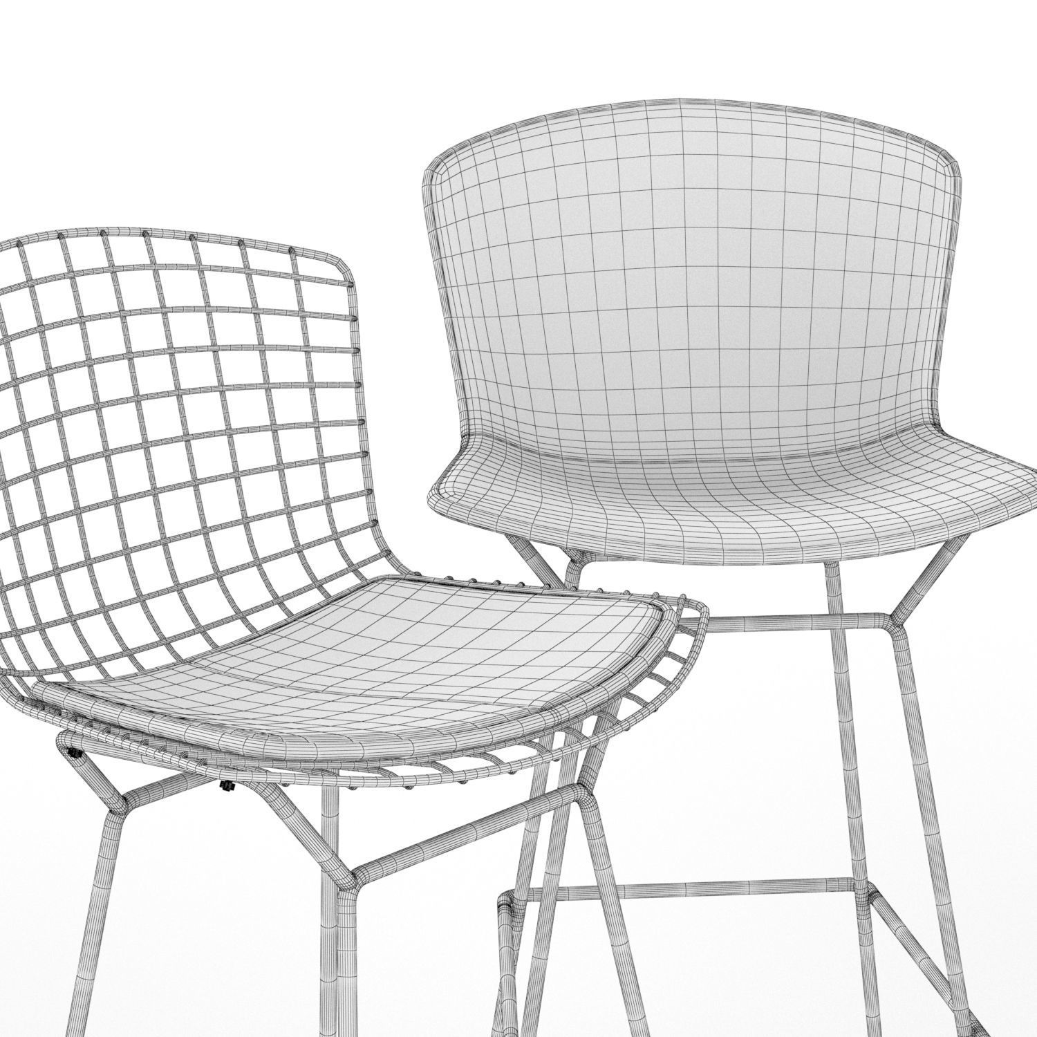Bertoia Barstool 3D model_5