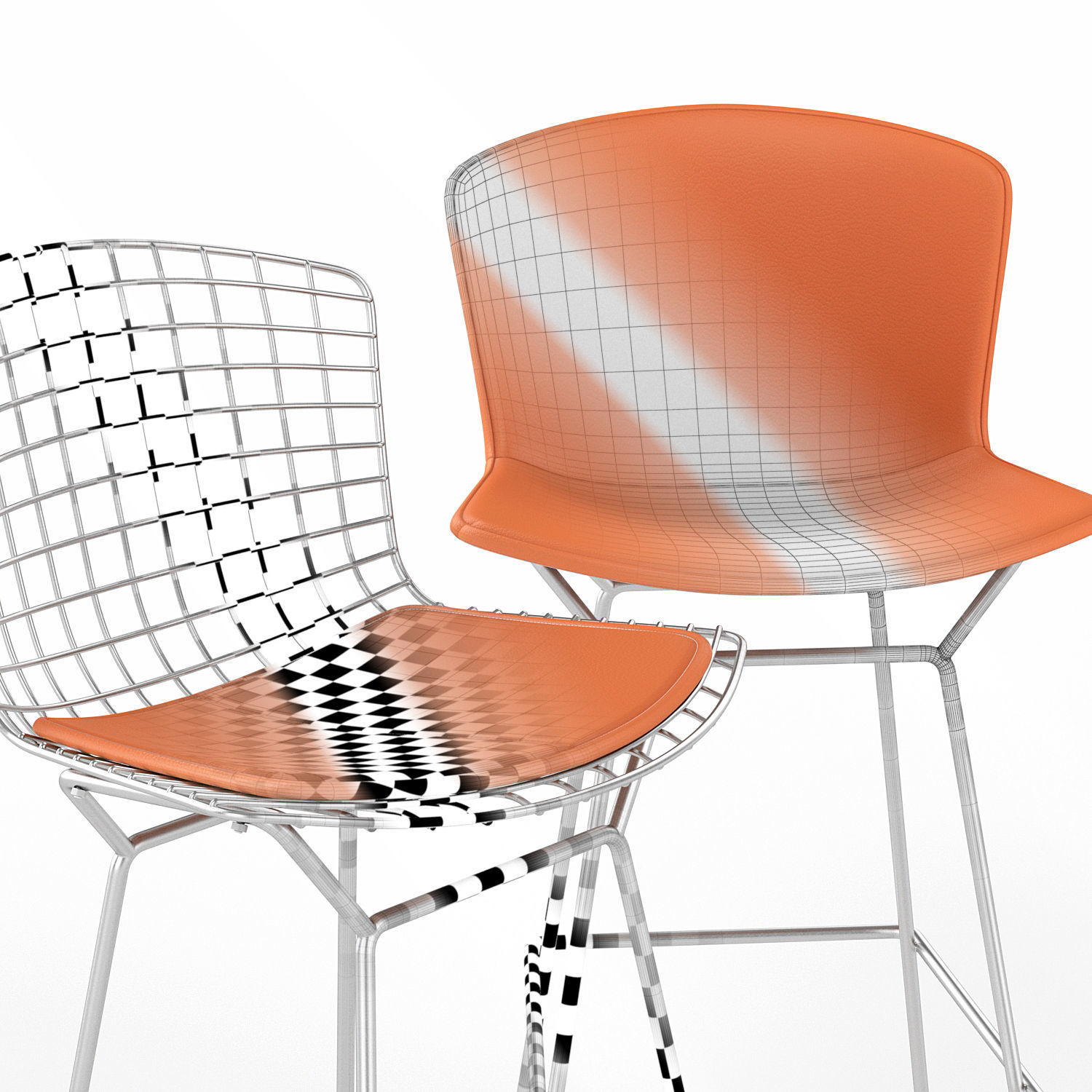 Bertoia Barstool 3D model_3