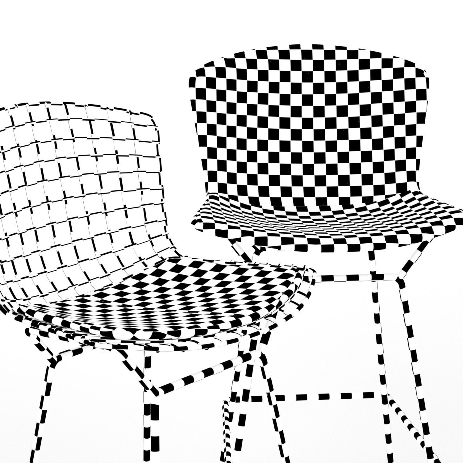 Bertoia Barstool 3D model_4