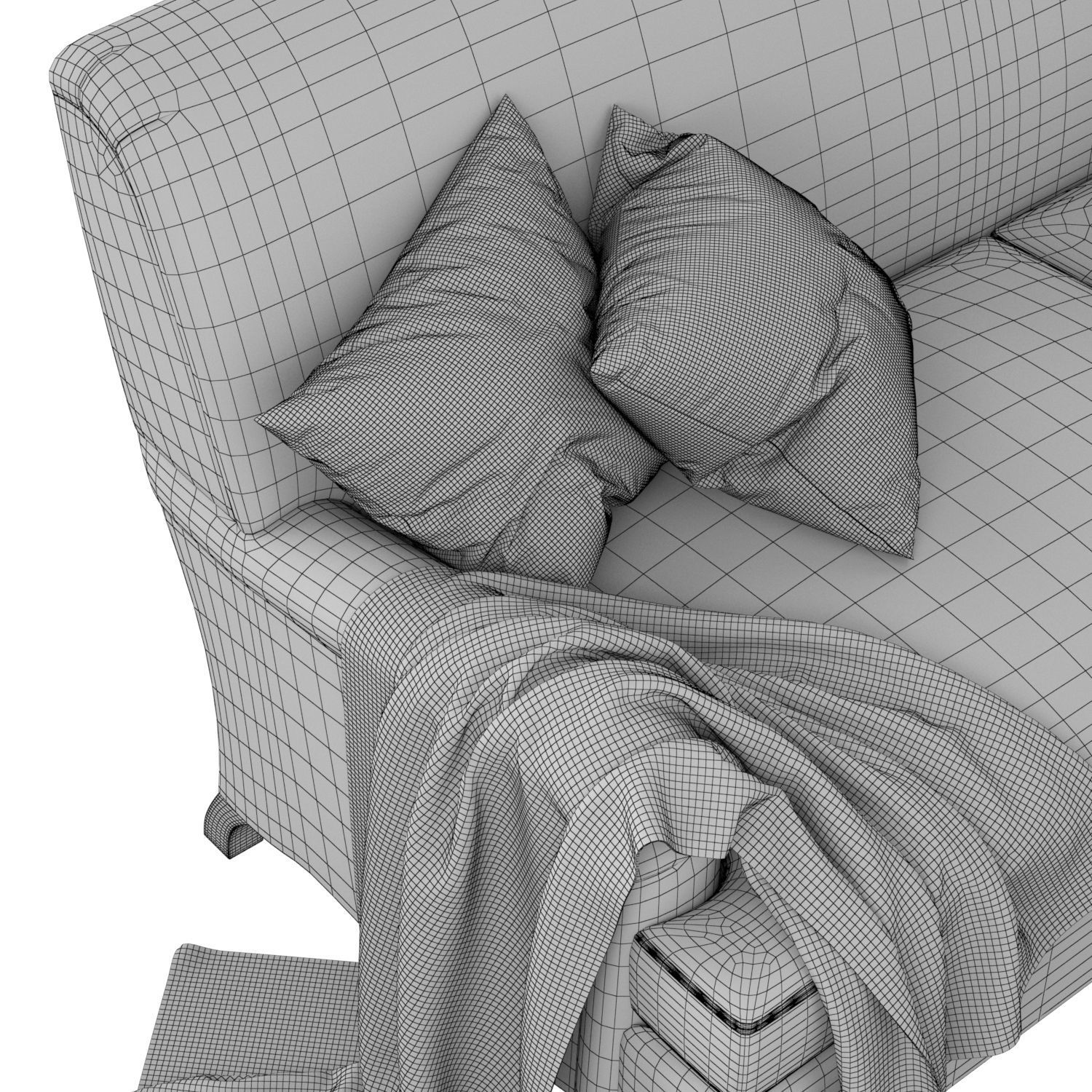 Culver sofa velvet 3D model_8