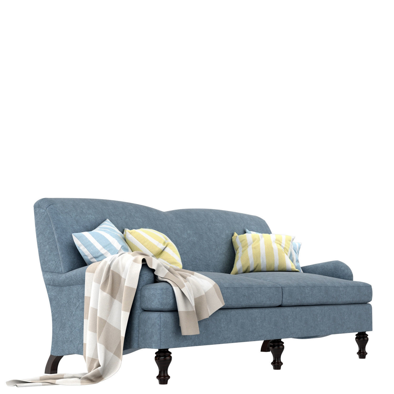 Culver sofa velvet 3D model_4