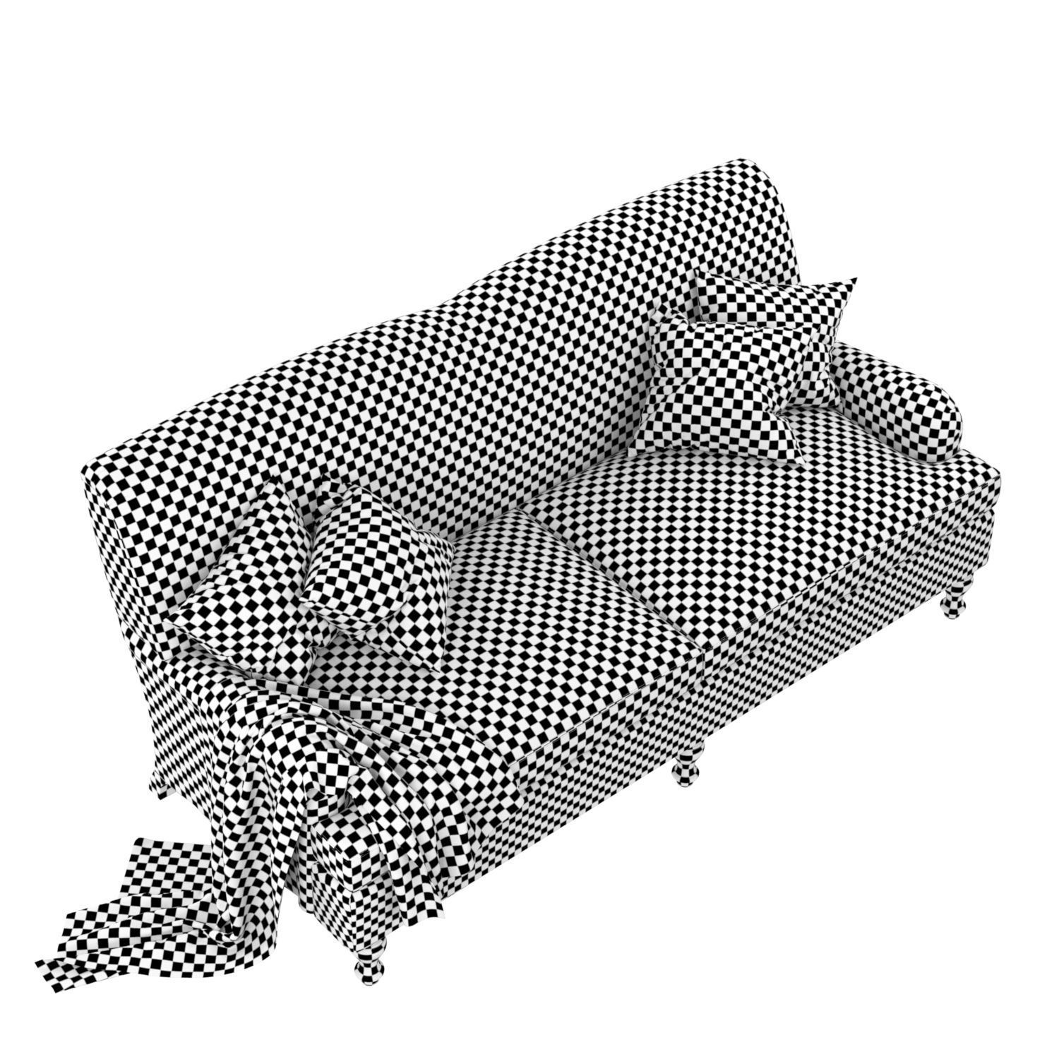 Culver sofa velvet 3D model_9