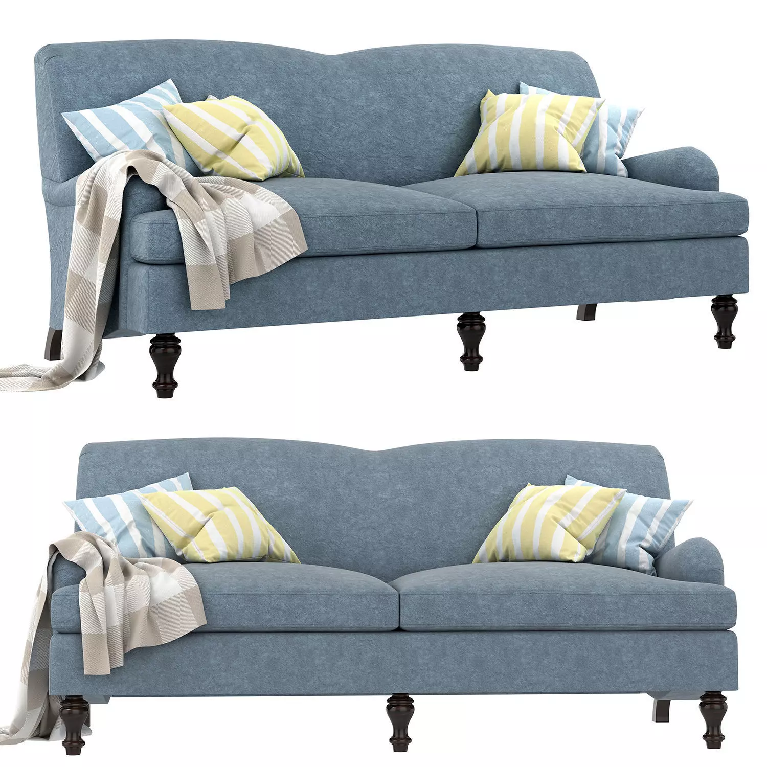 Culver sofa velvet 3D model_0