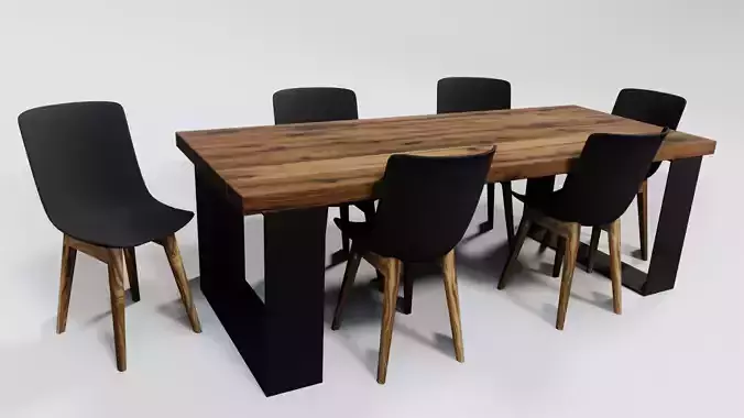 Wooden table and chairs set