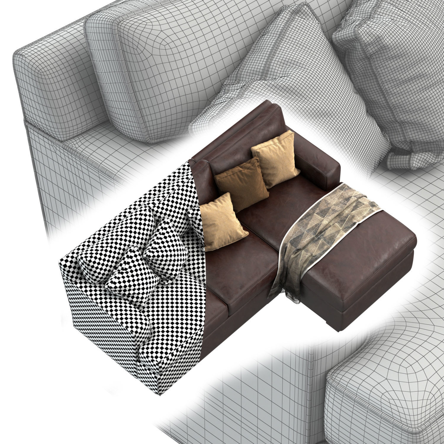 Dune Queen Sleeper Sofa 3D model_4