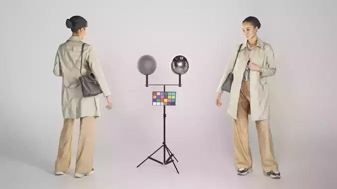 Attractive lady in a beige trench coat 184