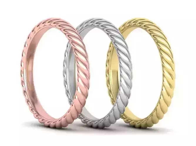 Braided Rope Band ring 3dmodel 3D print model