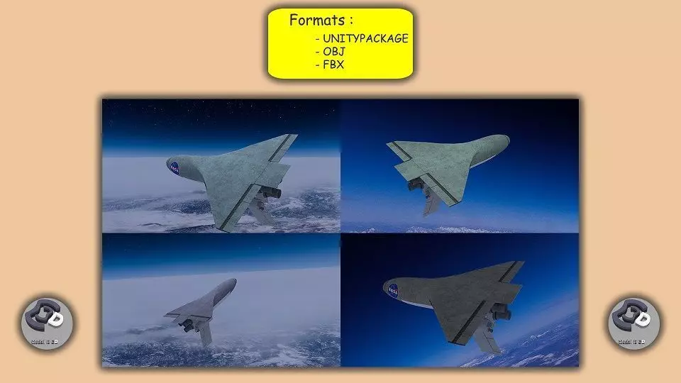 NASA Aircraft Low-poly 3D model_0