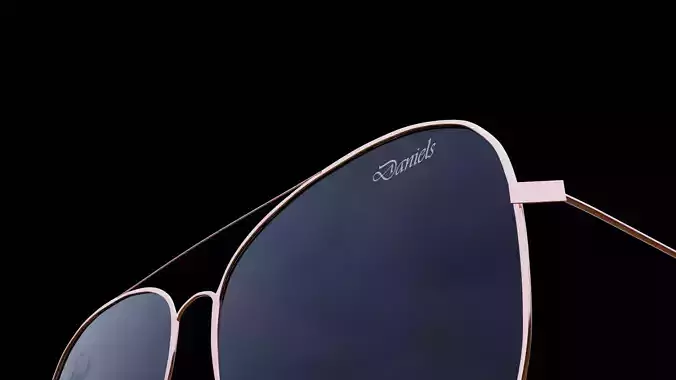 sunglasses rose gold aviator 3D model