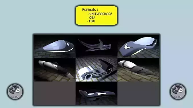SciFi Vehicles Low-poly 3D model