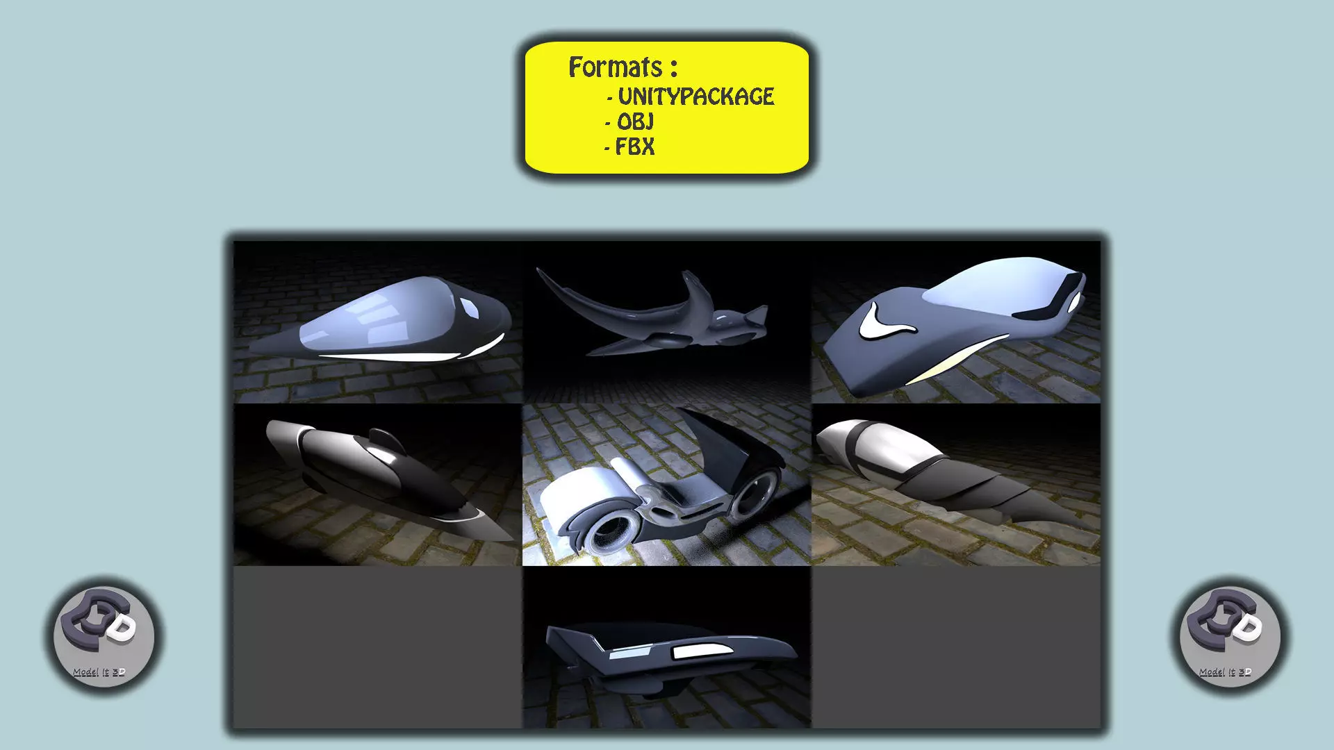 SciFi Vehicles Low-poly 3D model_0