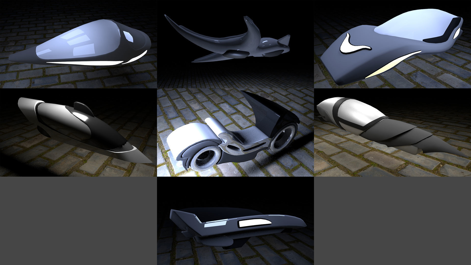 SciFi Vehicles Low-poly 3D model_2