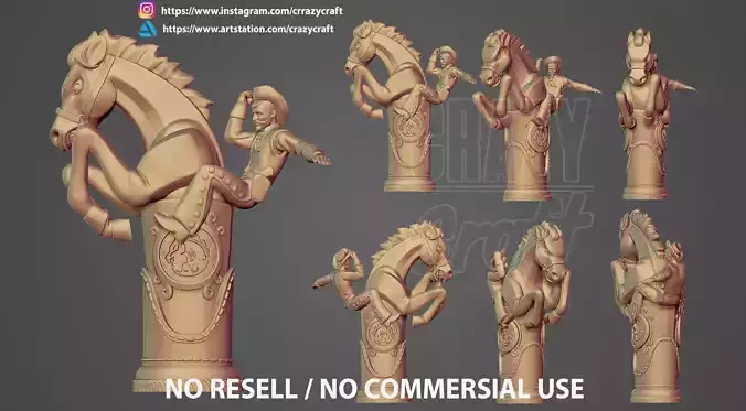 Bucking Bronco 3D print model