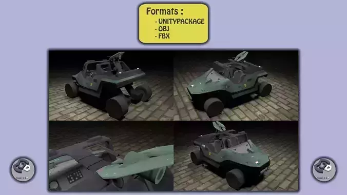 SciFi Car Low-poly 3D model