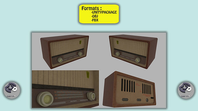 Old Radio Low-poly 3D model