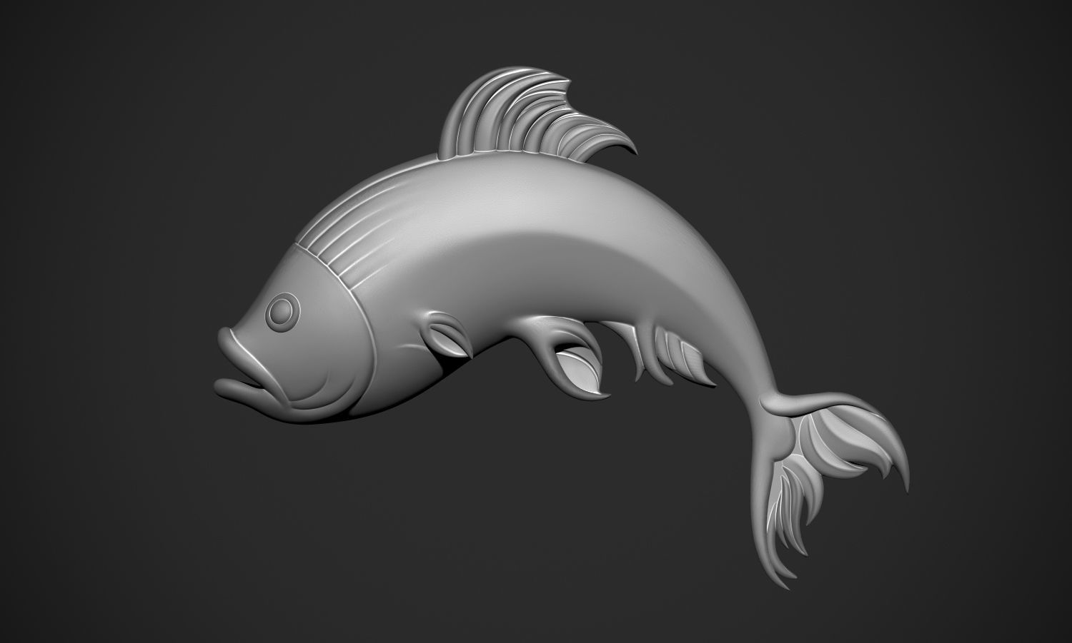 Fish Pendant or Relief 3D print model_7