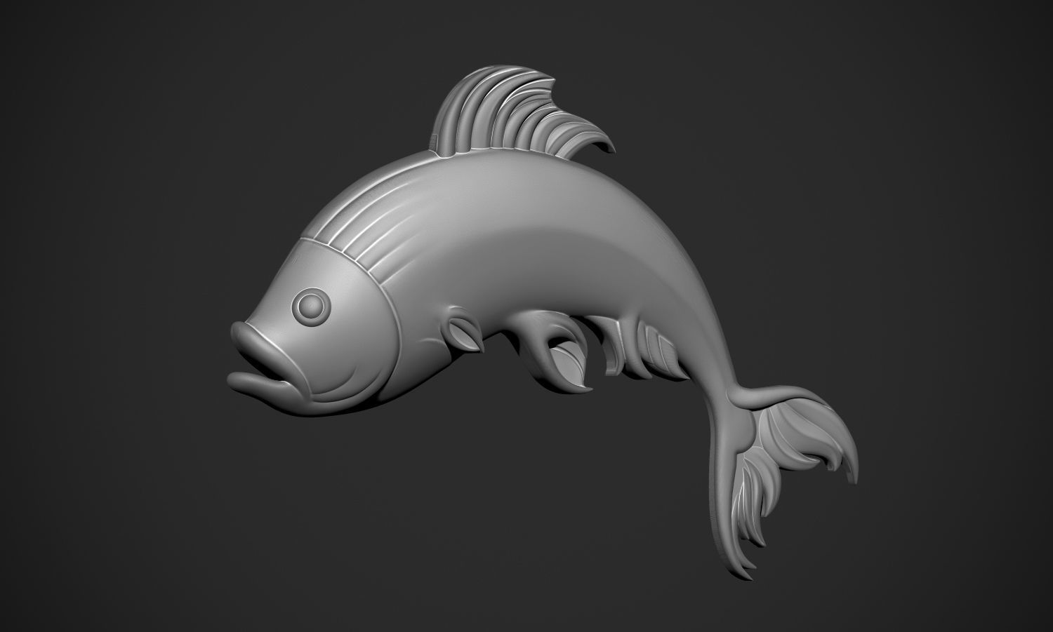 Fish Pendant or Relief 3D print model_8