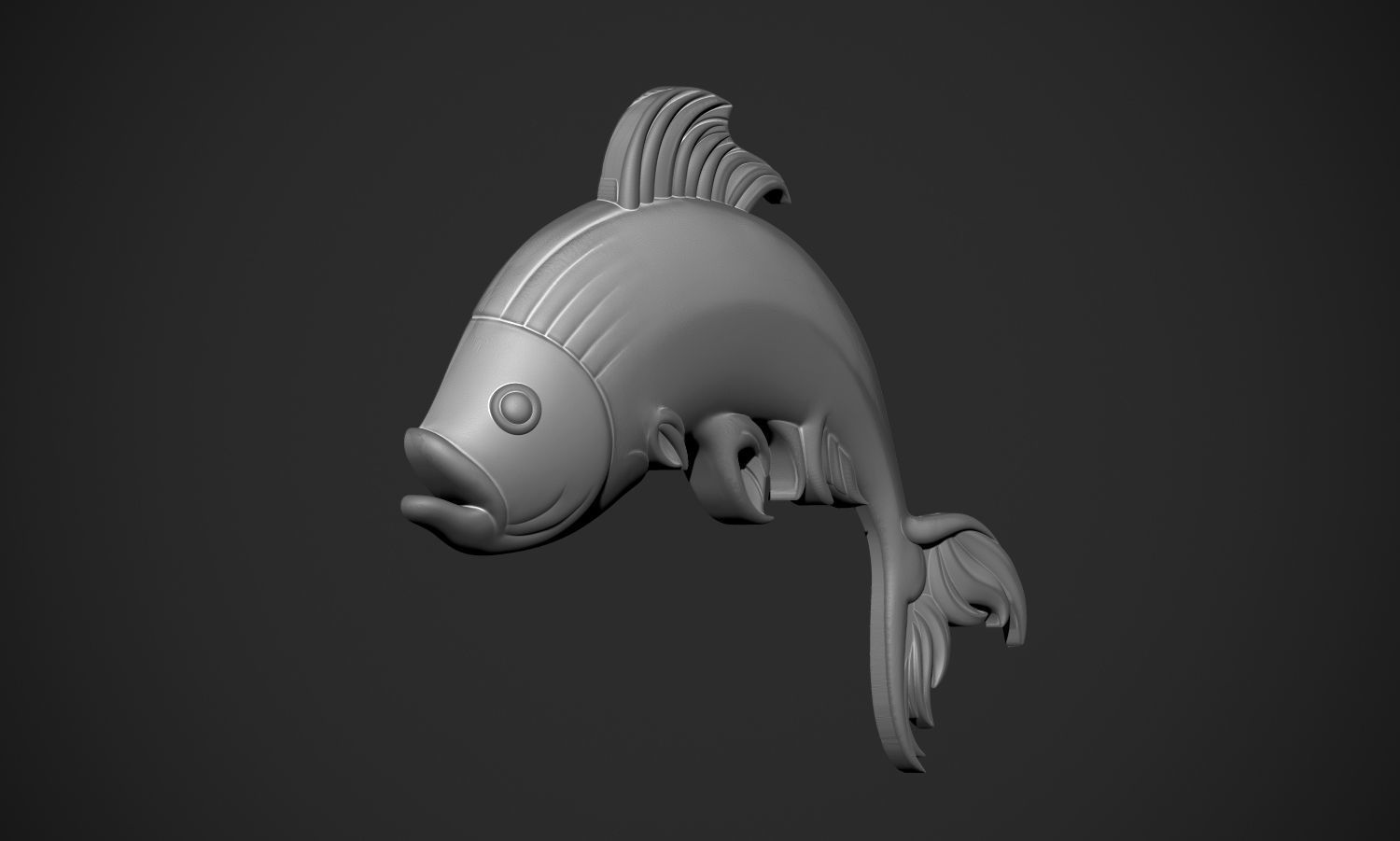 Fish Pendant or Relief 3D print model_9