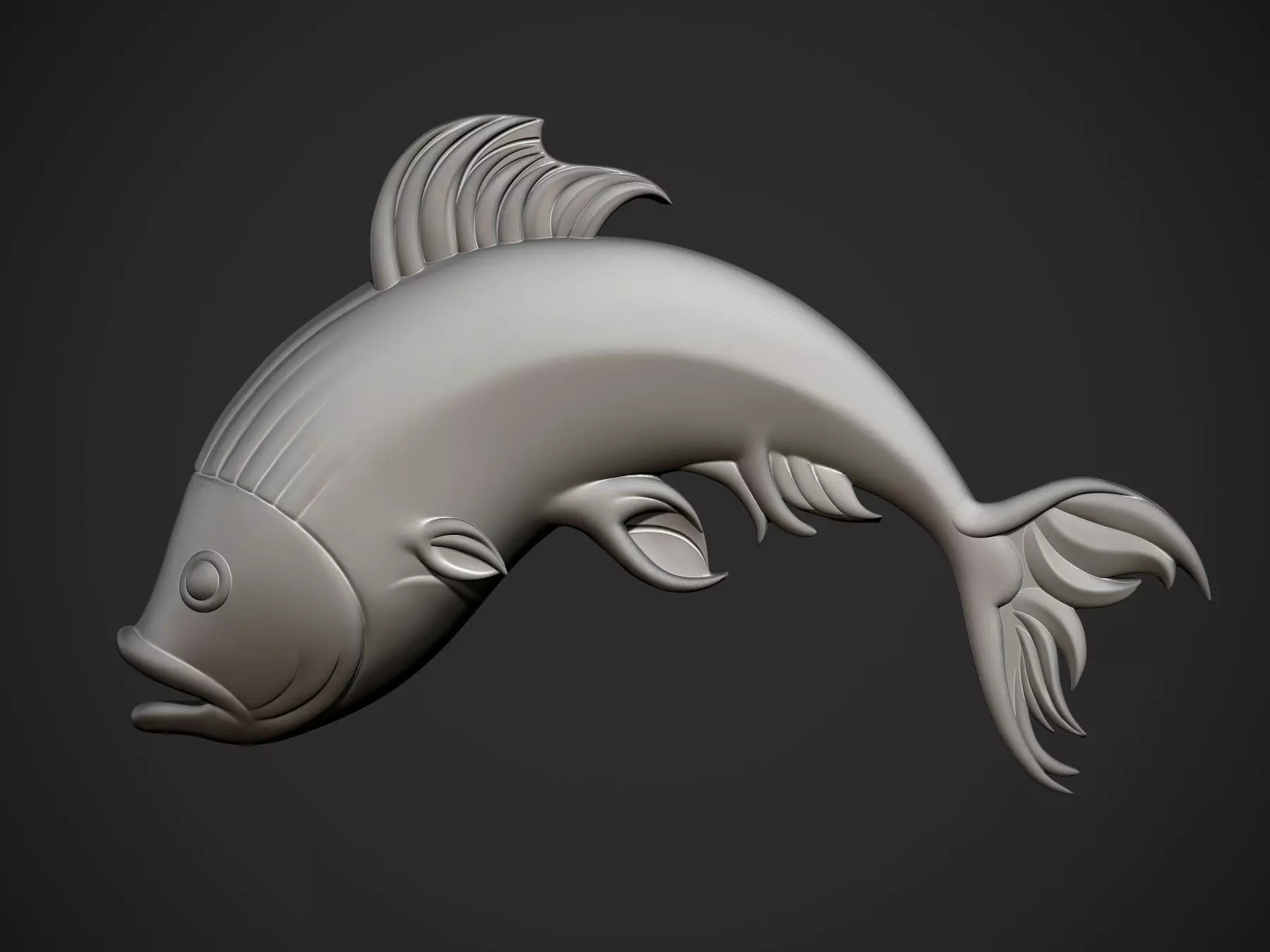 Fish Pendant or Relief 3D print model_0