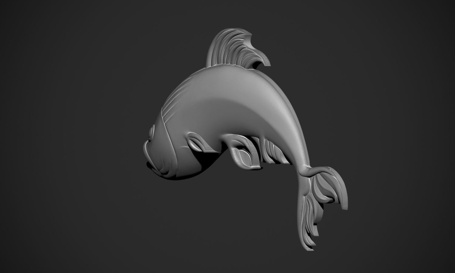 Fish Pendant or Relief 3D print model_17