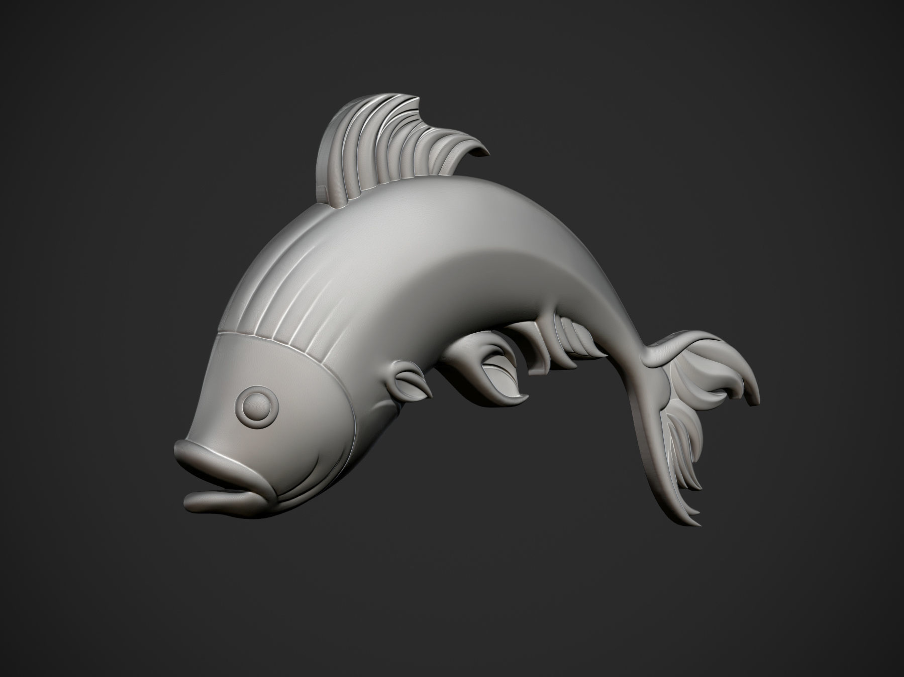 Fish Pendant or Relief 3D print model_2