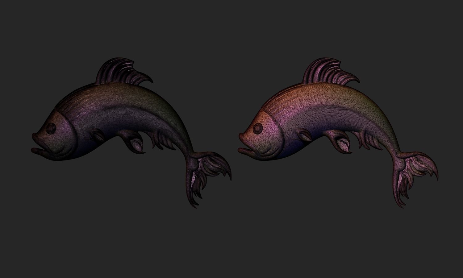 Fish Pendant or Relief 3D print model_6