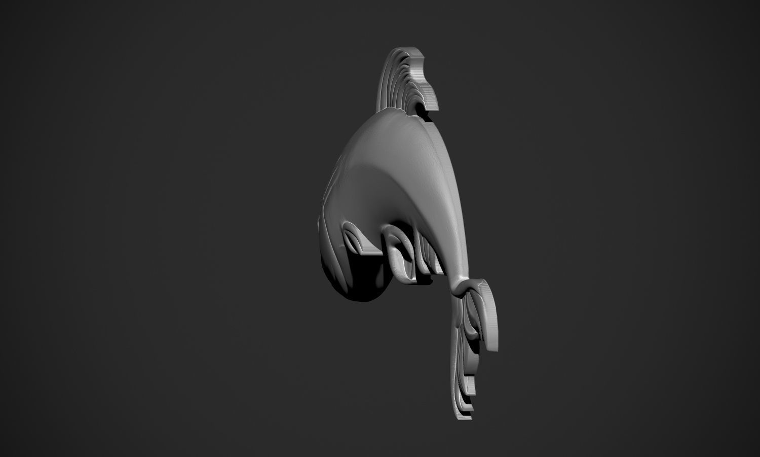 Fish Pendant or Relief 3D print model_19