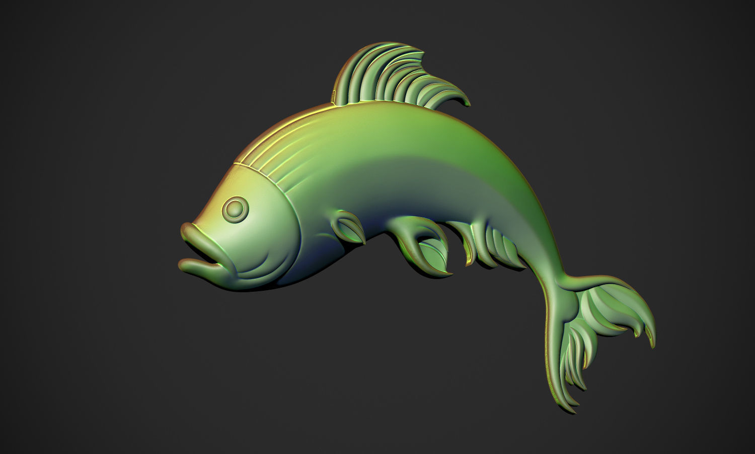 Fish Pendant or Relief 3D print model_5